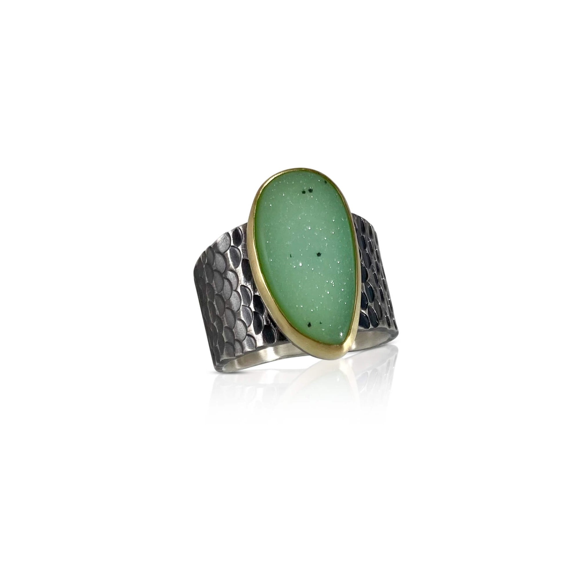 Green Druzy Ring