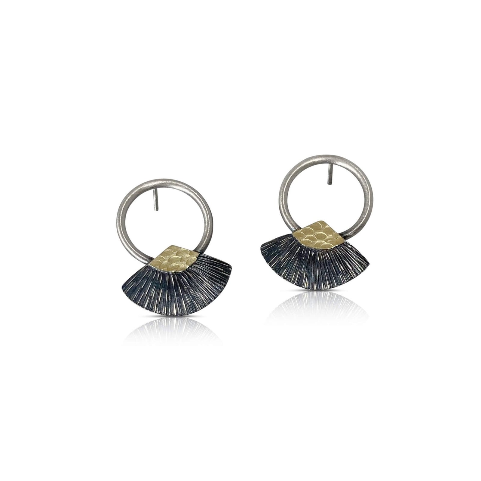 Circle Fan Earrings - Posts
