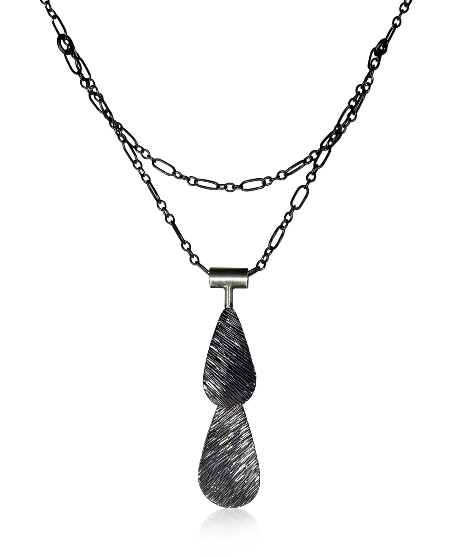 Double Oxidized Rain Drop Pendant