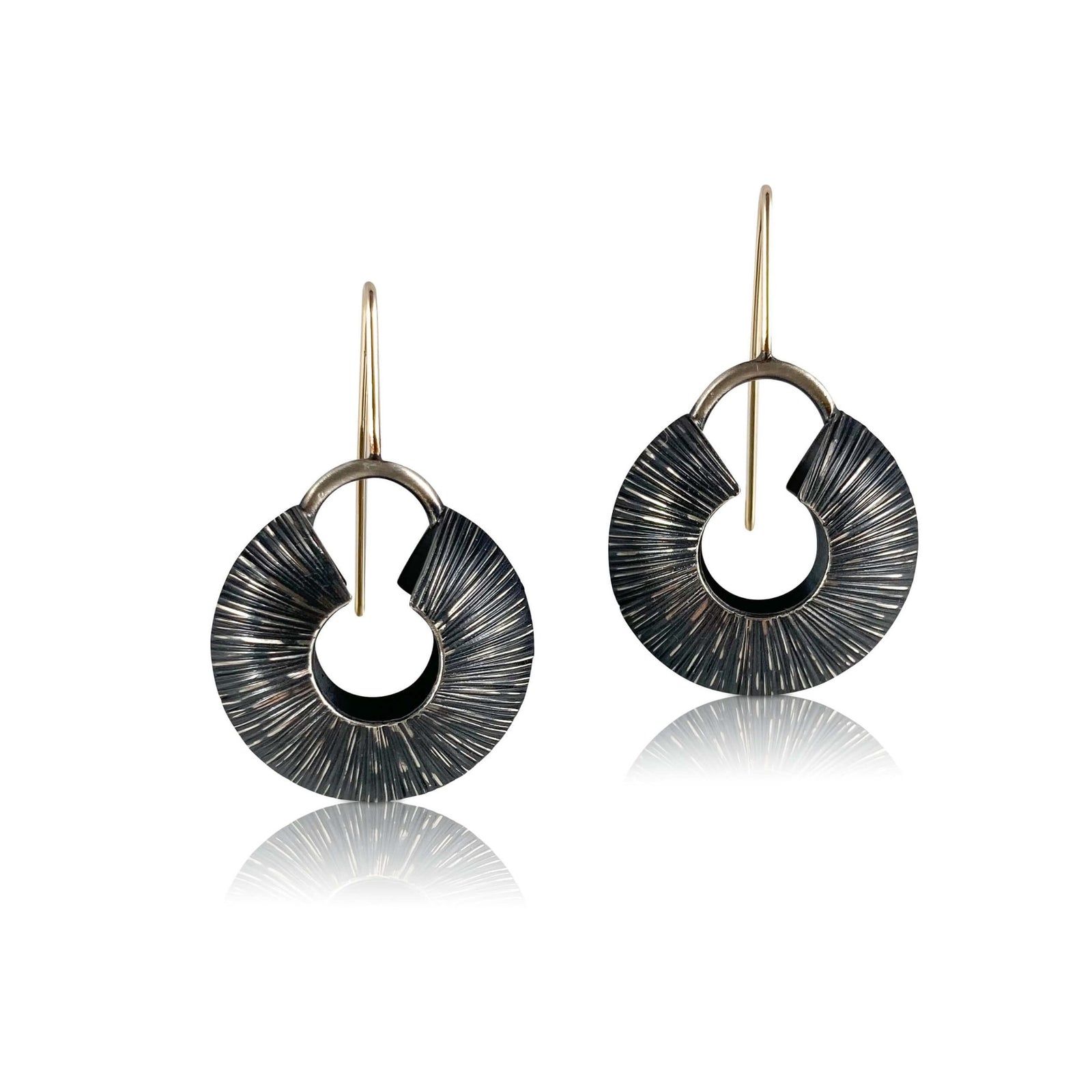 Oxidized Open Bead Earrings